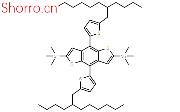 (4,8-雙(5-(2-丁基辛基)噻吩-2-基)并[1,2-b:4,5-b']二噻吩-2,6-二基)雙三甲基錫結構式圖片|1402460-13-2結構式圖片